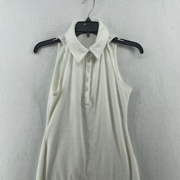 L.A Hearts Dress Women's Sz S White Terry Collared Button-Up Bodycon Sleeveless - Picture 5 of 12